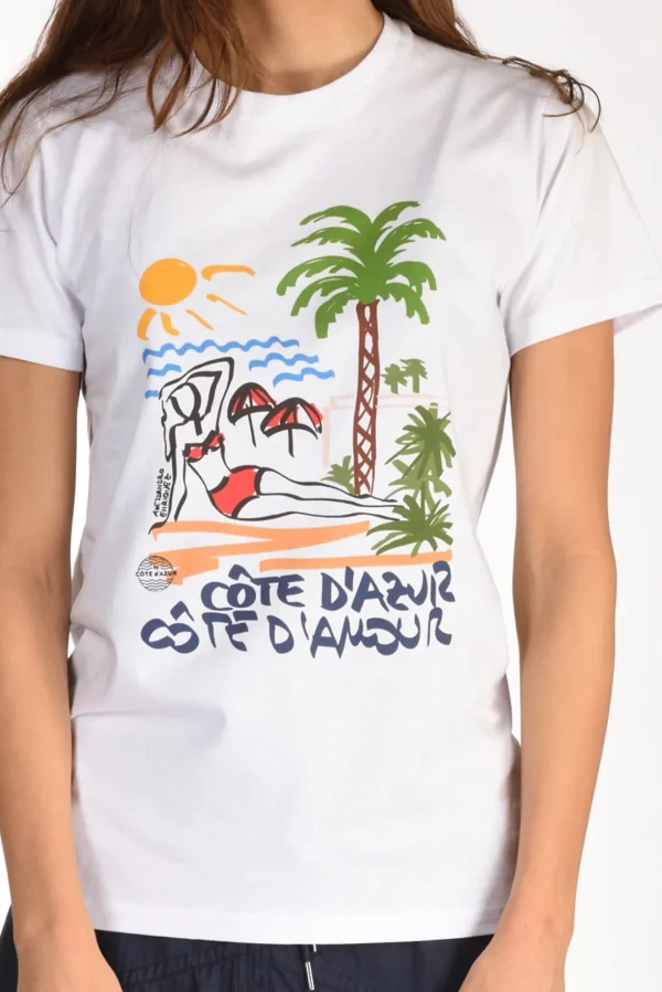 tshirt stampa bianco/multicolor