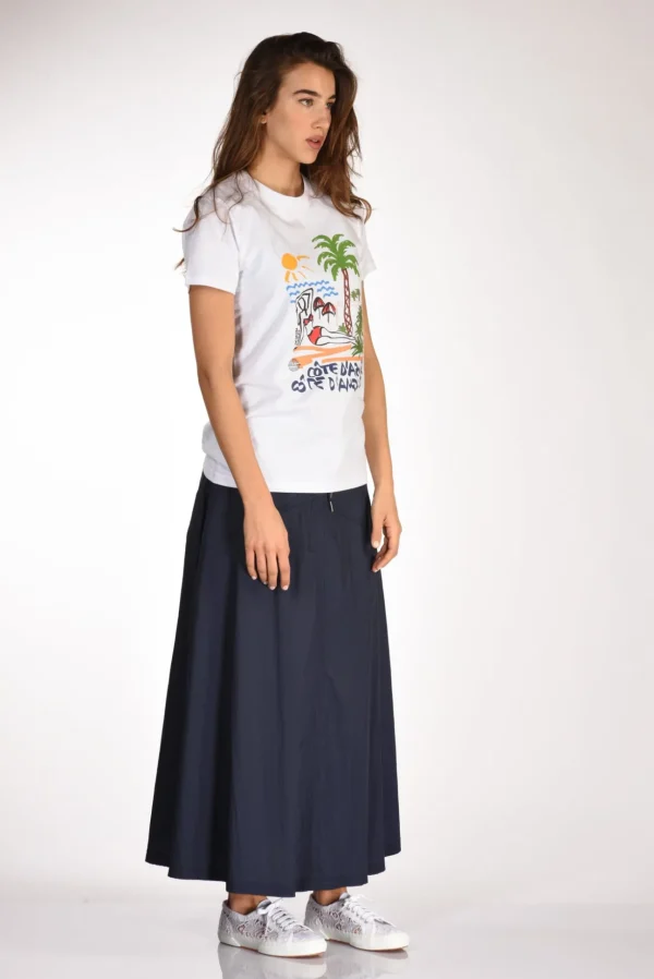 tshirt stampa bianco/multicolor